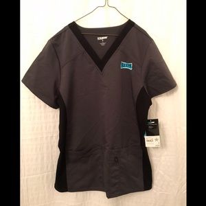Gray scrub top